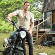 Chris Pratt on the set of Jurassic World