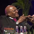 Desmond Tutu, retired South African Anglican archbishop, talks about his book "Forlatelse", or "The Book of Forgiving", written in collaboration with his daughter Mpho Tutu, at a book fair in Goteborg, September 26, 2014. REUTERS/Fredrik Sandberg/TT Ne...
