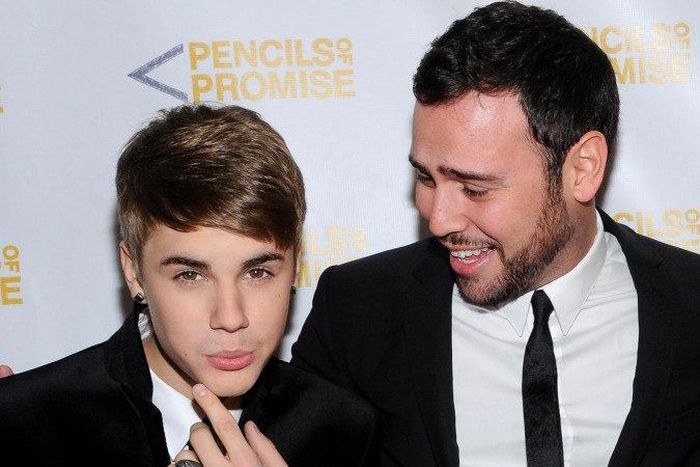 Justin Bieber and Scooter Braun