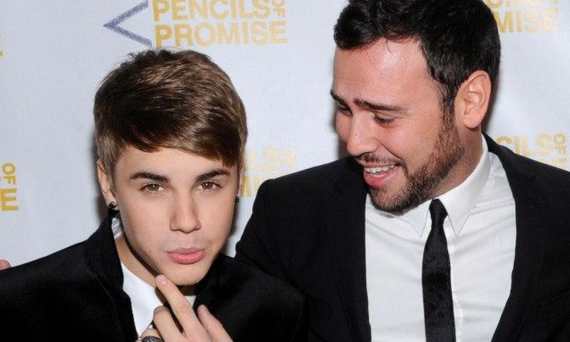Justin Bieber and Scooter Braun