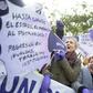 The demonstrators chanted "Our rights are not negotiable"