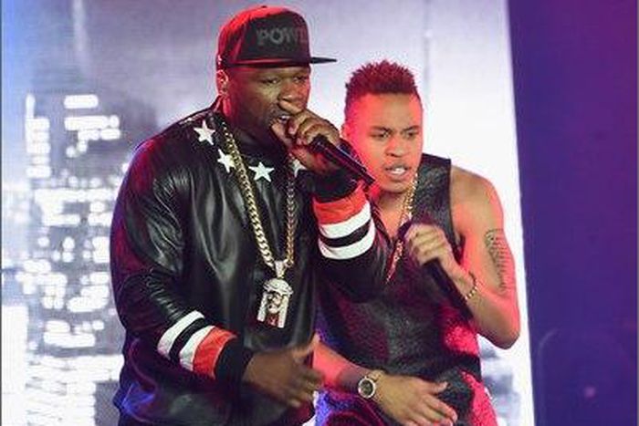 50 Cent and Rotimi Akinosho performing Lotto