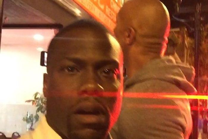 Kevin Hart and Dwayne 'The Rock' Johnson on the movie set
