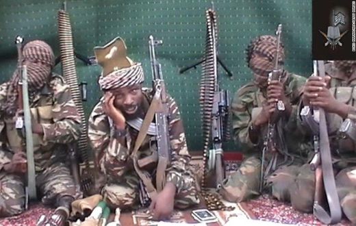 Boko Haram leader, Abubakar Shekau with some of his fighters