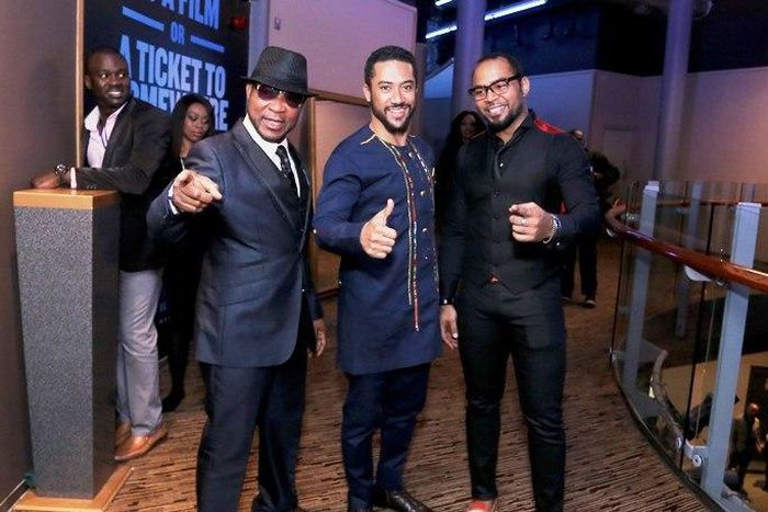 Austin Chima, Majid Michel and Ramsey Nouah at the premiere
