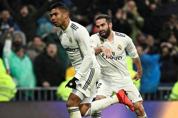 Casemiro (L) scored his first league goal since April of last year