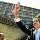 Opposition leader and self-proclaimed "acting president" Juan Guaido arrives at Venezuela's Central University (UCV) in Caracas to present his government's plan on January 31, 2019