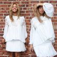 Pop singer, Beyonce rocking a flared white dress