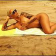 Amber Rose in thong on Maui beach