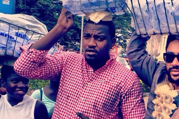 John Dumelo & Majid Michel selling pure water