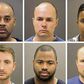 The six Baltimore Police officers who were charged on Friday in the death of Freddie Gray, from top left: Officer Caesar Goodson; Lt. Brian Rice; Sgt. Alicia White; Officer Garrett Miller; Officer William Porter; and Officer Edward Nero.