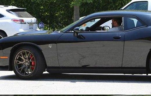 Ben Affleck in his 2015 Dodge Challenger SRT Hellcat