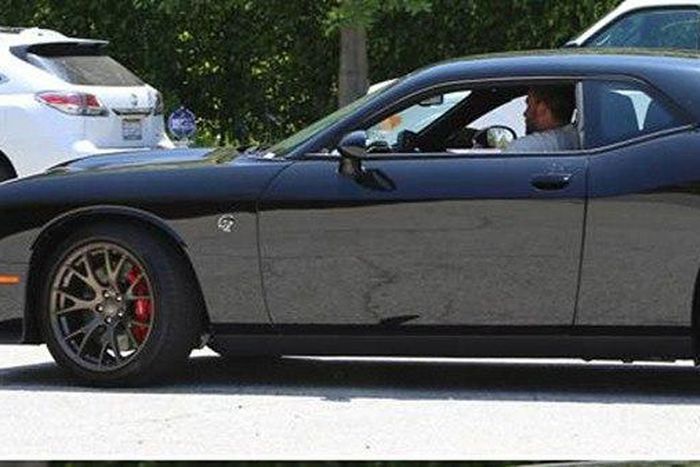 Ben Affleck in his 2015 Dodge Challenger SRT Hellcat