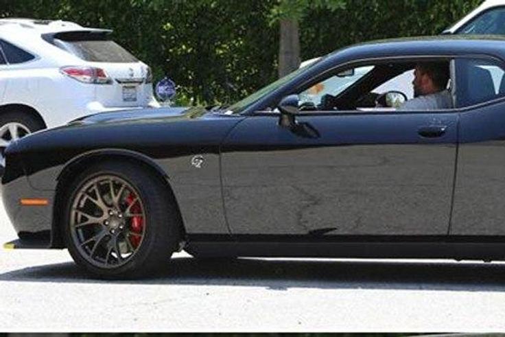 Ben Affleck in his 2015 Dodge Challenger SRT Hellcat