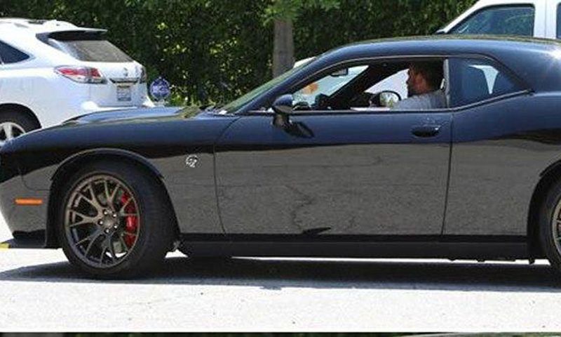 Ben Affleck in his 2015 Dodge Challenger SRT Hellcat