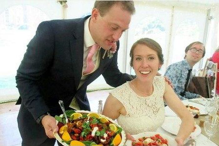 Zoe Chambers, 28, and Charlie Loughlin, 27, chose to champion the charity FoodCycle at their wedding