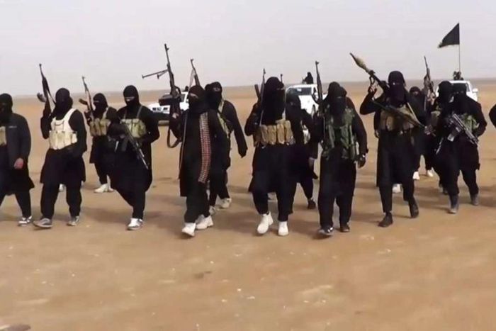 ISIS fighters in the Iraqi desert.