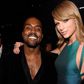 Kanye West and Taylor Swift at the 2015 Grammy's