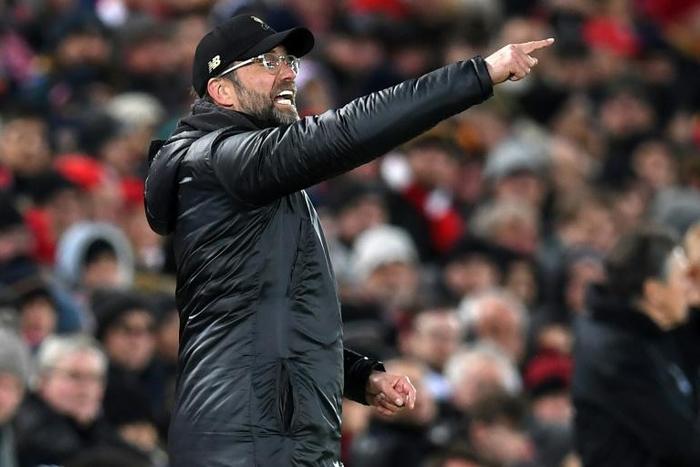 Making a point: Liverpool manager Jurgen Klopp gesture on the touchline during a 1-1 draw with Leicester at Anfield
