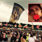 Fan waves flag of Kim Kardashian's famous sex tape at Glastonbury Music Festival 2015