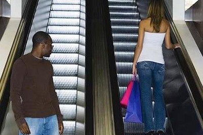 Man checking out a woman
