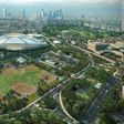 Tokyo Olympic Stadium, designed by Zaha Hadid, artist impression.