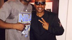 NBA star, Draymond Green and MC Hammer at the victory party
