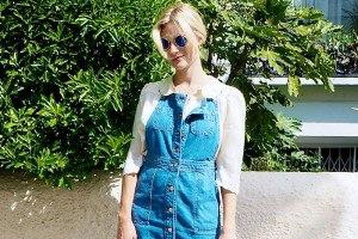 Denim pinafore dresses