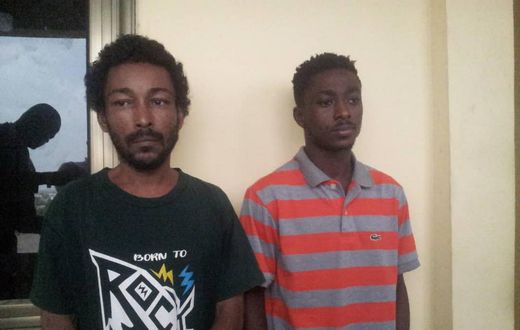 The suspects, Sam Akai (L) and Philip Larbi