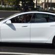 Oprah in her Tesla Model S