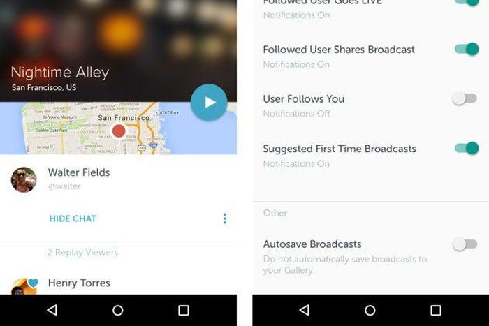 The Periscope for Android UI