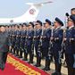 North Korean leader Kim Jung-Un, with wife Ri Sol-Ju inspecting a guard of honor. Jung-Un is the youngest dictator in the world.