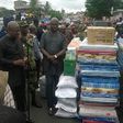 President Mahama presented relief items to the flood victims.
