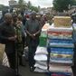 President Mahama presented relief items to the flood victims.