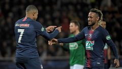 PSG pair Kylian Mbappe and Neymar will take on either Stasbour or Grenoble in the French Cup