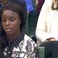 England football player Eniola Aluko gives evidence to the Houses of Parliament in London