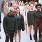 Kanye West and models at New York Fashion Week