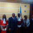 President Mahama with the judges [clad in red]