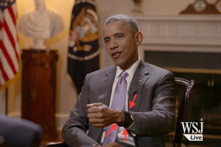 President Obama sporting the Fitbit Surge.