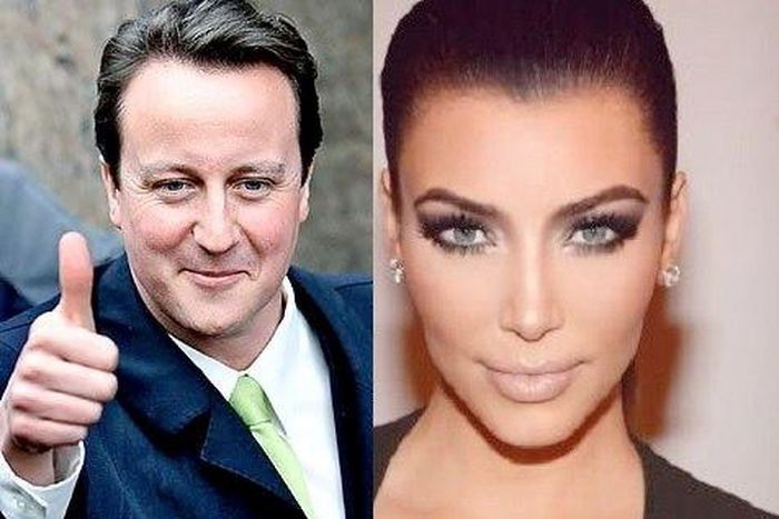 David Cameron is related to Kim Kardashian