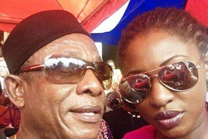 Nkem Owoh and Yvonne Jegede at the burial