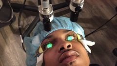 August Alsina undergoing eye corrective session