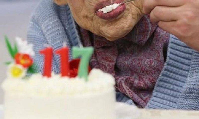 Misao Okawa celebrating her 117 birthday.