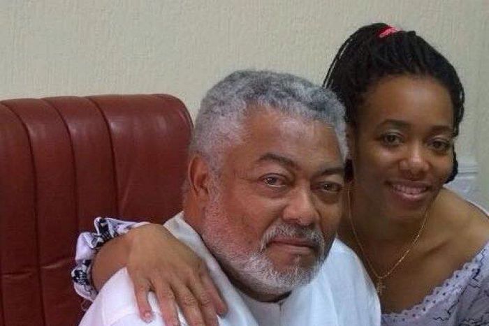 Former President Jerry Rawlings and his daughter Zanetor Rawlings
