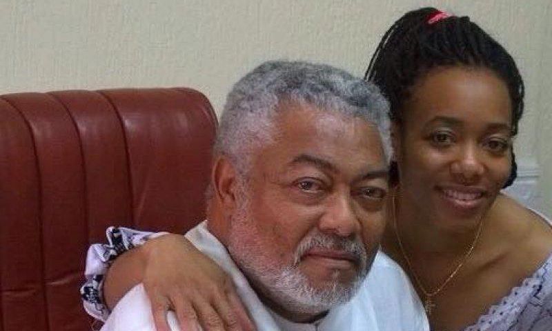 Former President Jerry Rawlings and his daughter Zanetor Rawlings