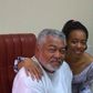 Former President Jerry Rawlings and his daughter Zanetor Rawlings