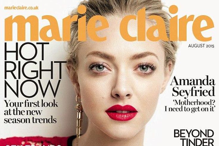 Amanda Seyfried covers Marie Claire August 2015 issue