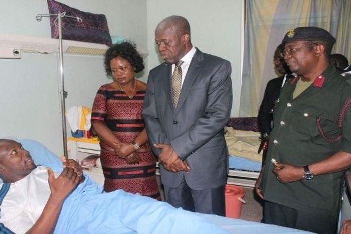 Napoleon Ato Kittoe in hospital bed