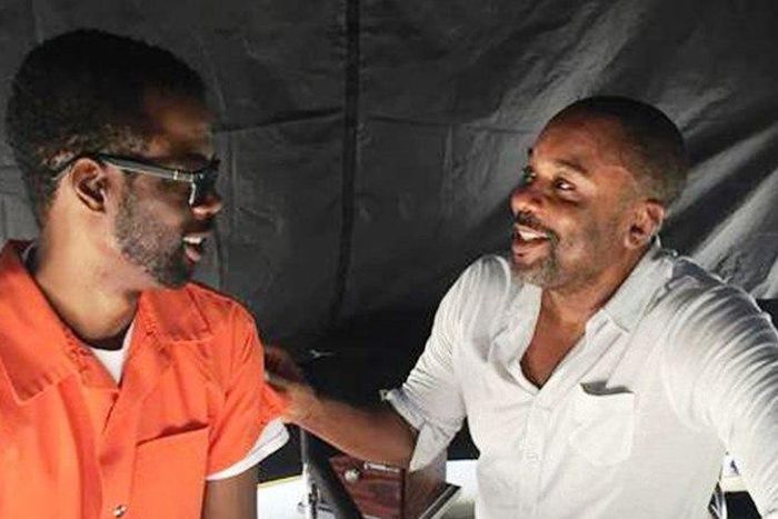 Chris Rock and Lee Daniels on the set of Empire season 2