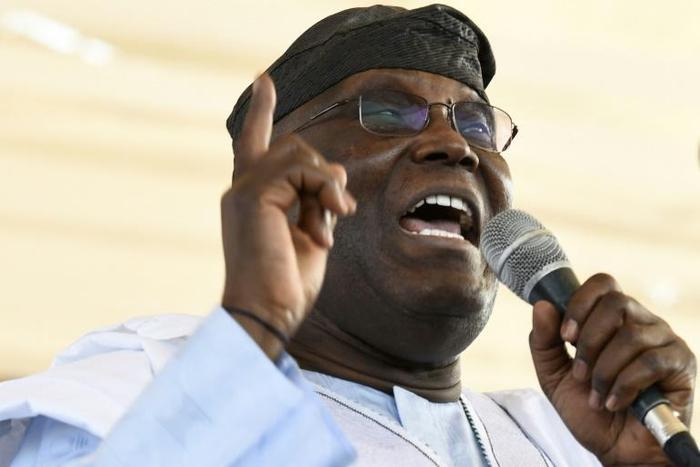 Abubakar (pictured) is standing against President Buhari at next month's election